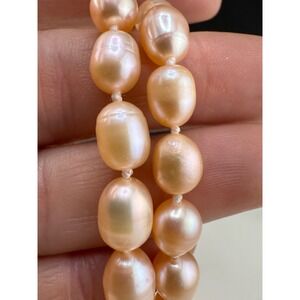 Freshwater Pearl Necklace‎ Pink Signed DJoy 21"